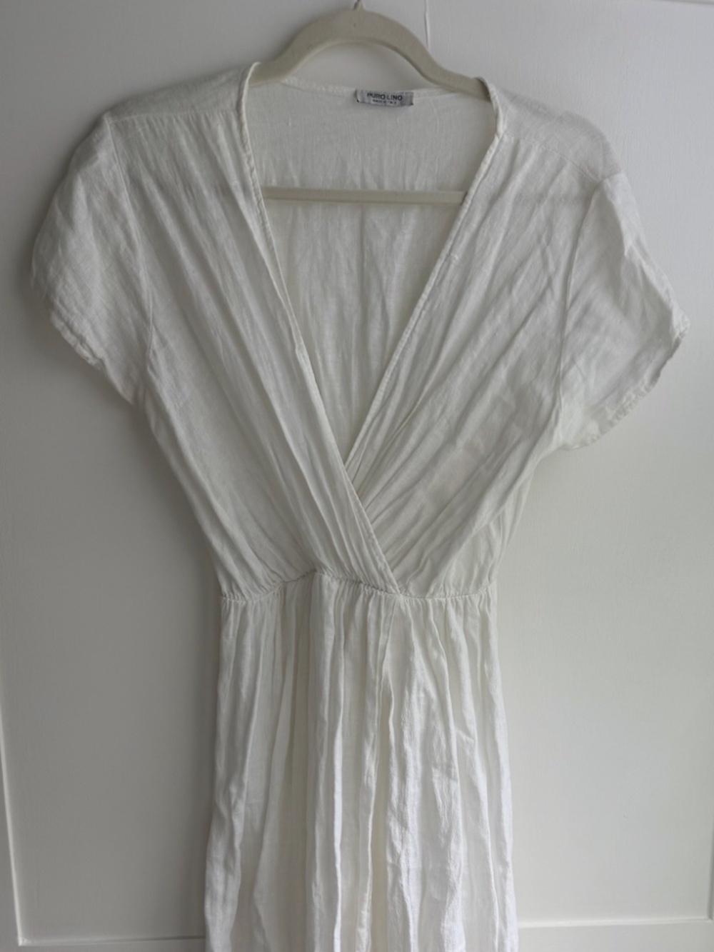 White Italian Linen Beach Dress